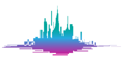 Colorful cityscape, City skyline png