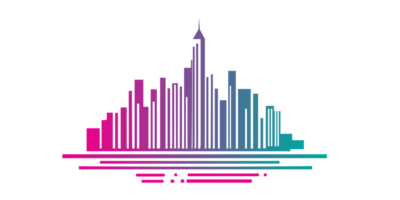 Colorful cityscape, City skyline png