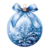 Watercolor Christmas tree decoration isolated on transparent background. AI Generative png