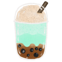 Chocolate mint bubble milk tea png