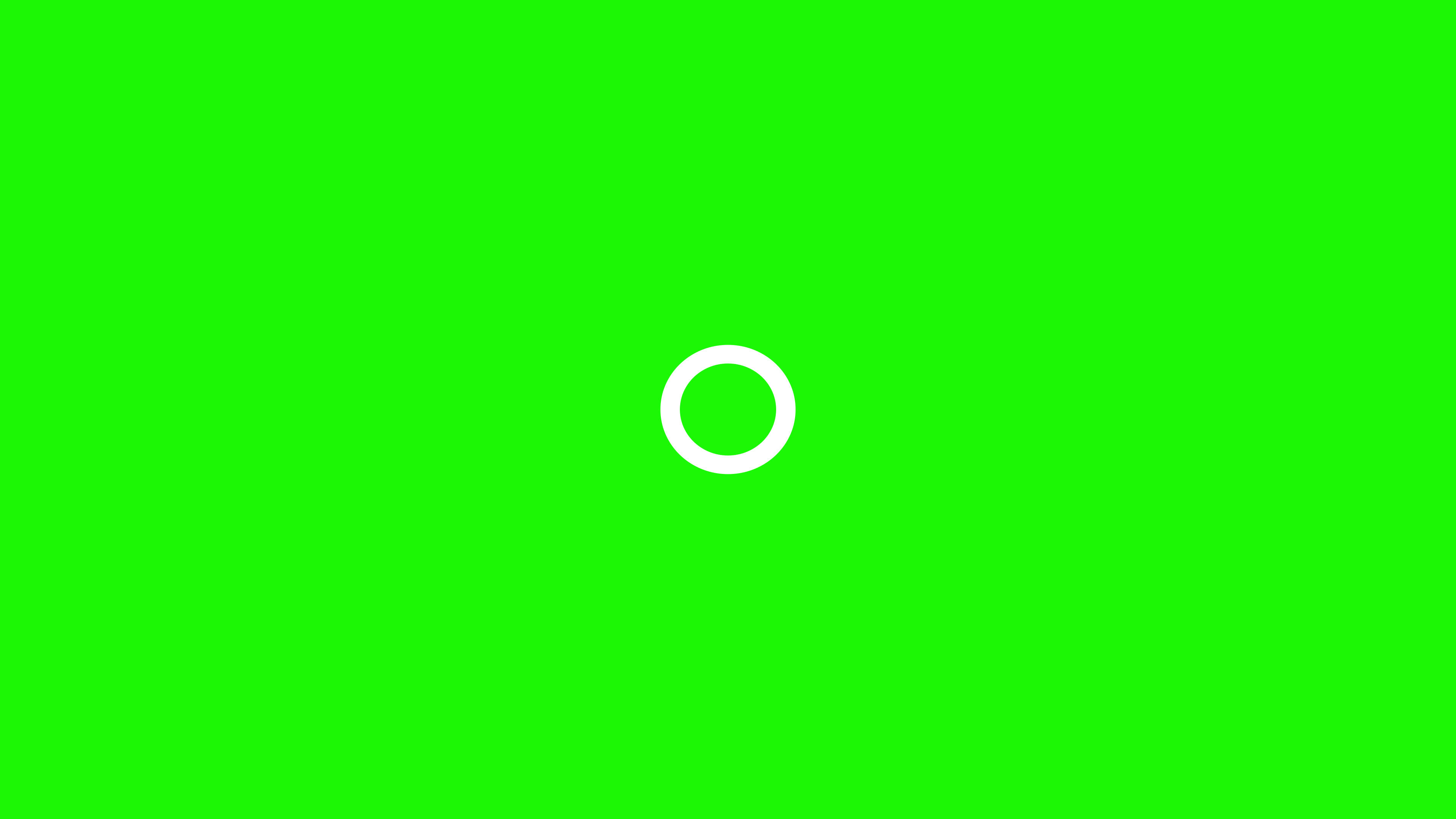 Loading white circle icon on transparent background, with green screen