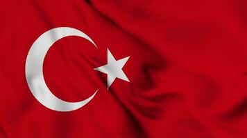 Turkey flag waving continuously in the wind. National flag of Turkey isolated with ALPHA channel. Seamless loop 3D animation footage. Suitable for news, Independence Day, politics show, Presidents Day video