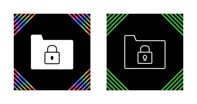 icono de vector de carpeta segura