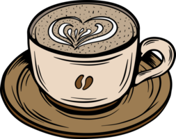 coffee doodle full color png