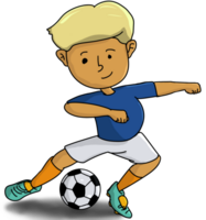 ilustração desenho animado estilo do criança jogando futebol png