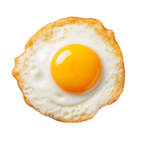 frit Oeuf et Jaune d'œuf isolé sur transparent couche arrière-plan, Haut voir, en bonne santé petit-déjeuner, ai génératif. png