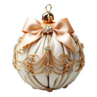 3d luxury White Christmas ball decorated with gold png