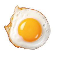 frit Oeuf et Jaune d'œuf isolé sur transparent couche arrière-plan, Haut voir, en bonne santé petit-déjeuner, ai génératif. png