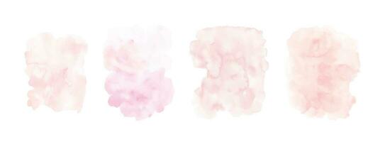 Set of pink watercolor texture hand-painted vector