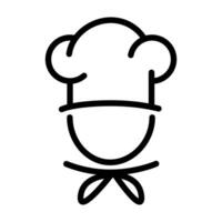 Chef in a cooking hat vector outline icon food concept for graphic design, logo, web site, social media, mobile app, ui