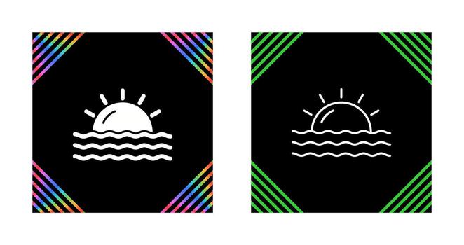 icono de vector de puesta de sol