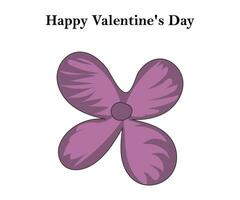 Realistic flower of mauve color on the white background with vector illustration