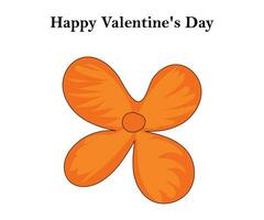 Realistic flower of orange color on the white background with vector illustration