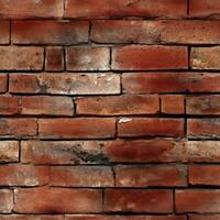 Red brick wall seamless background, texture pattern for continuous replicate, Generative AI illustration photo