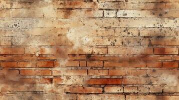 Red brick wall seamless background, texture pattern for continuous replicate, Generative AI illustration photo