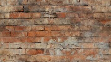 Red brick wall seamless background, texture pattern for continuous replicate, Generative AI illustration photo