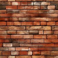 Red brick wall seamless background, texture pattern for continuous replicate, Generative AI illustration photo