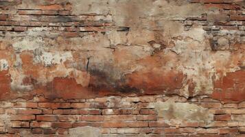 Red brick wall seamless background, texture pattern for continuous replicate, Generative AI illustration photo