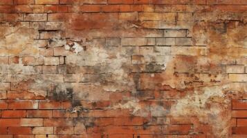 Red brick wall seamless background, texture pattern for continuous replicate, Generative AI illustration photo