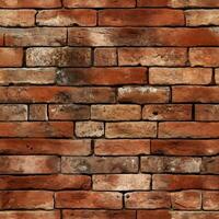 Red brick wall seamless background, texture pattern for continuous replicate, Generative AI illustration photo