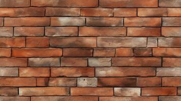 Red brick wall seamless background, texture pattern for continuous replicate, Generative AI illustration photo