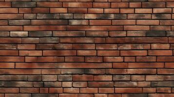 Red brick wall seamless background, texture pattern for continuous replicate, Generative AI illustration photo