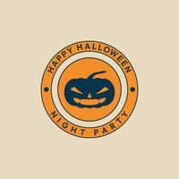 calabaza Víspera de Todos los Santos logo Clásico con emblema vector ilustración diseño