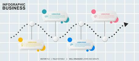 Business data visualization timeline infographic icons designed for abstract background template milestone element modern diagram process technology digital marketing data presentation chart Vector