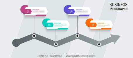 Business data visualization timeline infographic icons designed for abstract background template milestone element modern diagram process technology digital marketing data presentation chart Vector