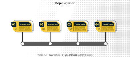 Timeline infographic thin line design with icons. Template for graph, diagram, presentations. Business concept with 4 options. Vector illustration.