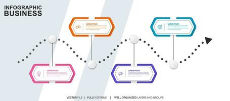 Business data visualization timeline infographic icons designed for abstract background template milestone element modern diagram process technology digital marketing data presentation chart Vector