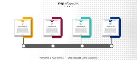 Business infographic template. Thin line design label with icon and 4 options, steps or processes. vector