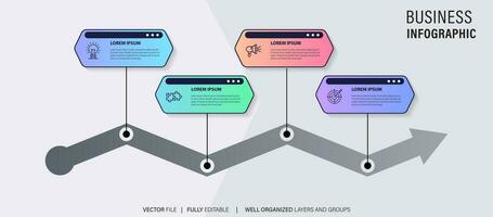 Business data visualization timeline infographic icons designed for abstract background template milestone element modern diagram process technology digital marketing data presentation chart Vector