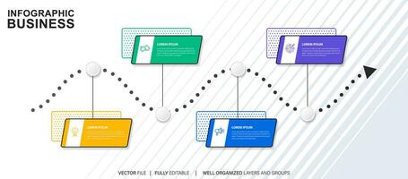 Business infographic template. Thin line design label with icon and 4 options, steps or processes. vector