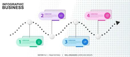 Business infographic template. Thin line design label with icon and 4 options, steps or processes. vector