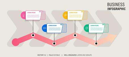 Infographic Timeline Template with icons vector