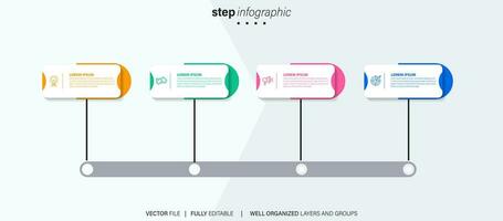 Vector infographic flat template circles for four label, diagram, graph, presentation. Business concept with 4 options. For content, flowchart, steps, timeline, workflow, marketing. EPS10