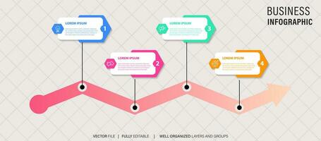 infografía cronograma modelo con íconos vector