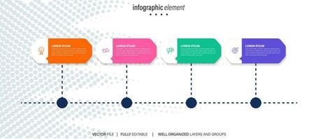 iconos de infografía de línea de tiempo de mapa de ruta de negocios diseñados para plantilla de fondo abstracto elemento de hito diagrama moderno tecnología de proceso marketing digital presentación de datos gráfico ilustración vectorial vector