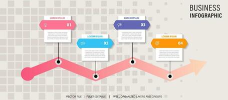 creativo concepto para infografía línea de tiempo proceso cuadro. resumen elementos de grafico, diagrama con 4 4 pasos, opciones, partes o procesos. vector negocio modelo para presentación.