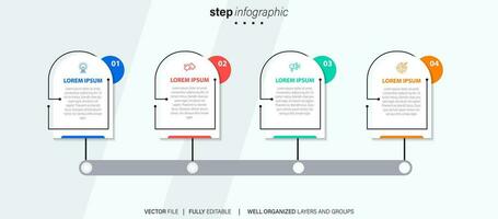 Infographic design template. Timeline concept with 4 steps vector