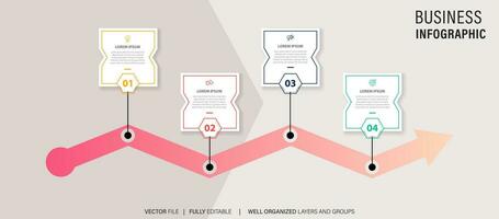 Infographic Timeline Template with icons vector