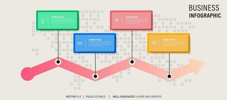 infografía cronograma modelo con íconos vector