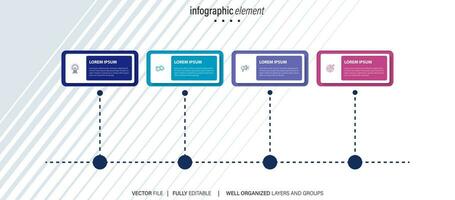 infografía diseño modelo. cronograma concepto con 4 4 pasos vector