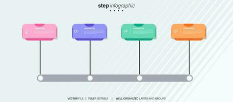 vector infografía plano modelo círculos para cuatro etiqueta, diagrama, grafico, presentación. negocio concepto con 4 4 opciones para contenido, diagrama de flujo, pasos, línea de tiempo, flujo de trabajo, marketing. eps10