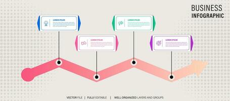 moderno negocio infografía para empresa hitos cronograma modelo con plano iconos fácil a utilizar para tu sitio web o presentación. vector