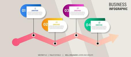 negocio cronograma flujo de trabajo infografía. corporativo hitos gráfico elementos. empresa presentación diapositiva modelo con año períodos. moderno vector historia hora línea diseño.