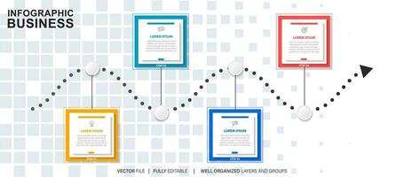 Timeline infographic thin line design with icons. Template for graph, diagram, presentations. Business concept with 4 options. Vector illustration.