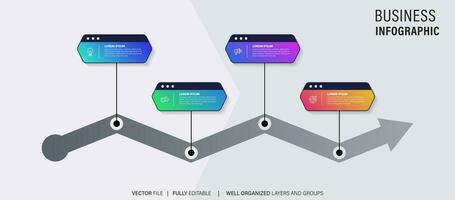 Business data visualization timeline infographic icons designed for abstract background template milestone element modern diagram process technology digital marketing data presentation chart Vector