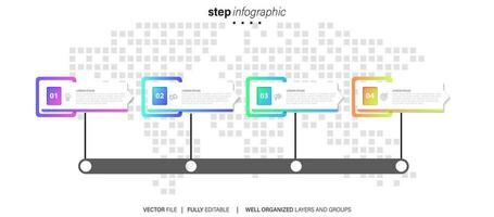 Business infographic template. Thin line design label with icon and 4 options, steps or processes. vector